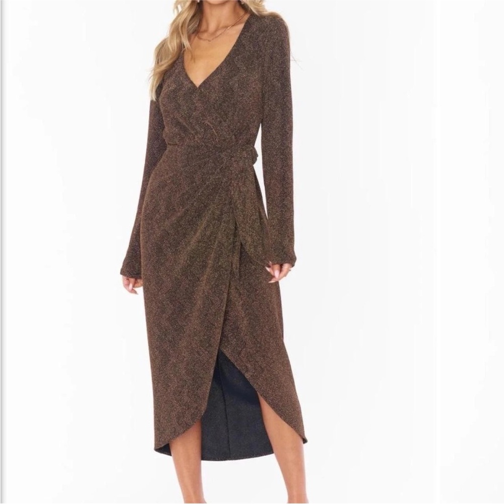 SHOW ME YOUR MUMU Kimora Wrap Dress in Squiggle Sparkle Knit Sz. XS